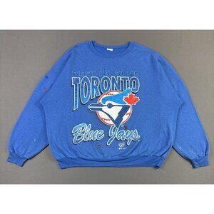 Rare Vintage 90s 1994 Toronto Blue Jays Baseball Blue Crewneck Ravens Sweatshirt